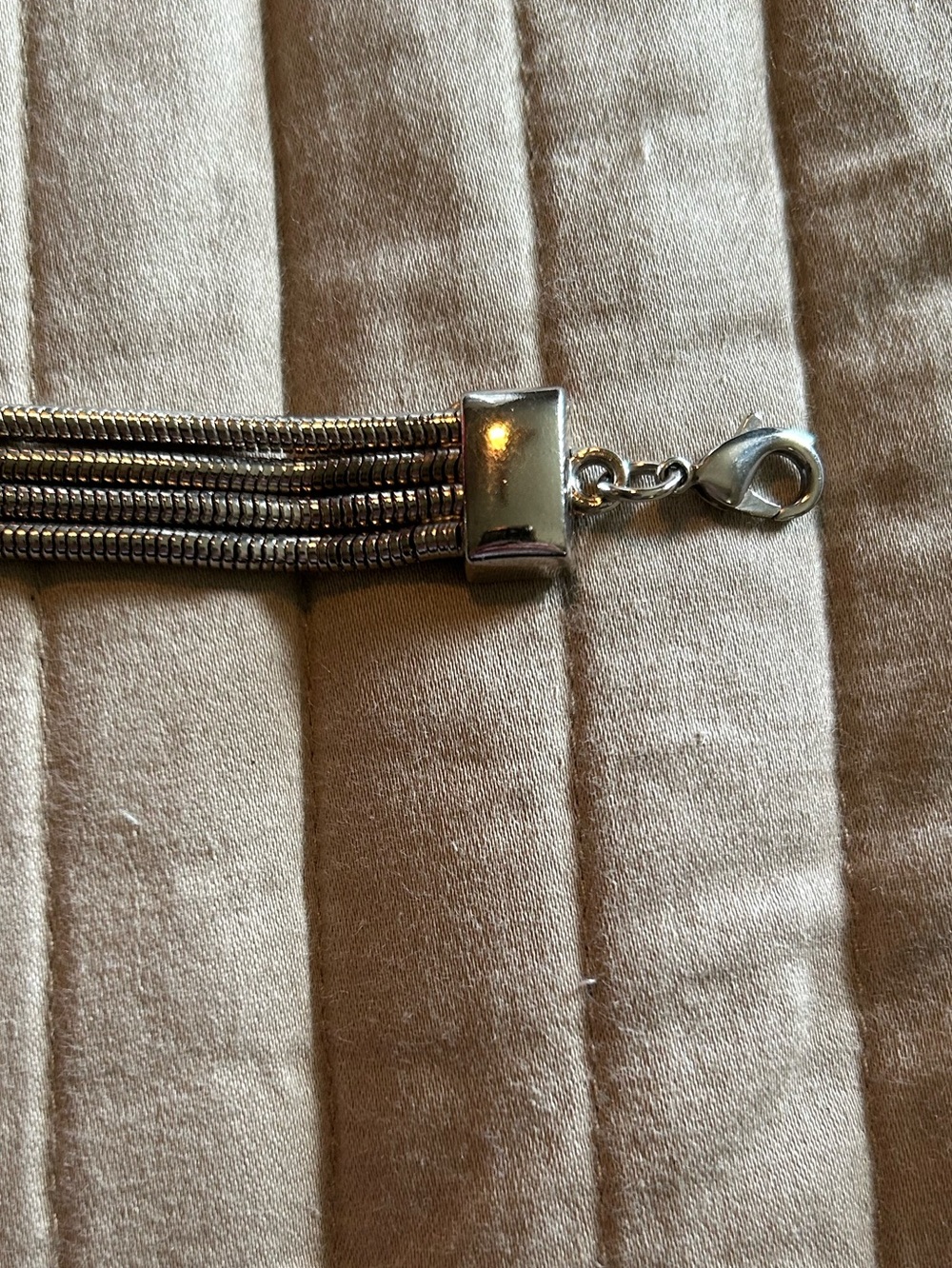 Multi-Row Silver Tone Chain Belt with Crystal Accent - Picture 5 of 5